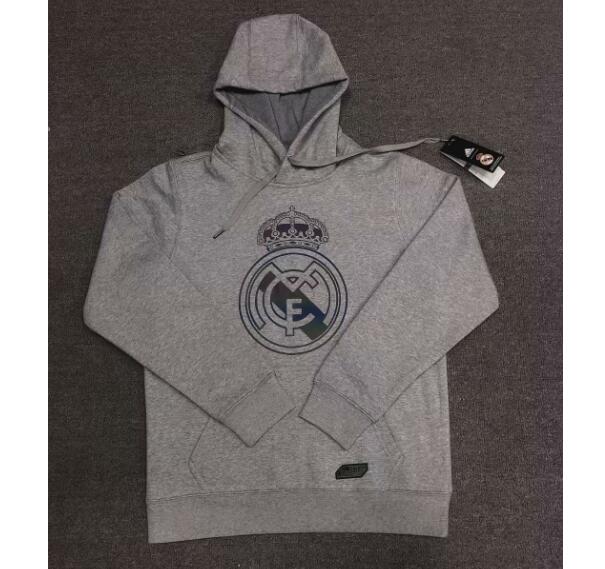 Real Madrid Grey Hoody Sweater Top 2020/21